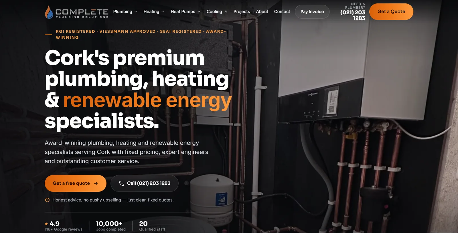 Complete Plumbing's rebuilt website
